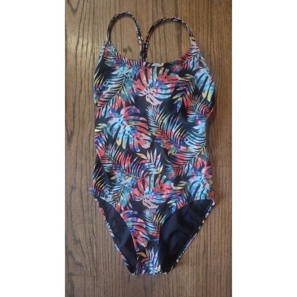 ECO BEACH Palm Frond Strappy One-piece Bathingsuit Swimsuit Women's Size Medium - Picture 1 of 4